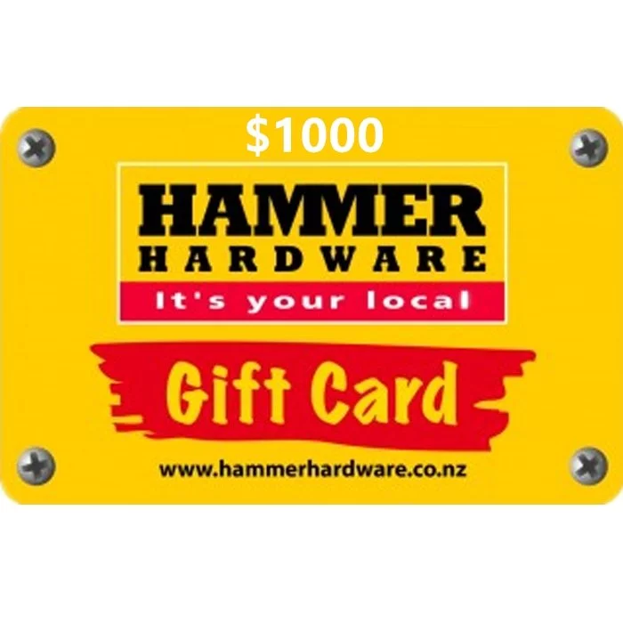 Hammer Hardware $1000 NZD Physical Gift Card (Express Delivery)