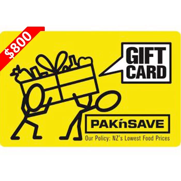 PAK'nSAVE $800 NZD Physical Gift Card (Express Delivery)