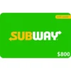 Subway $800 NZD Physical Gift Card (Express Delivery)