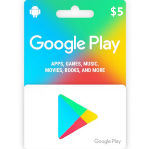 Google Play $5 USD Digital Gift Cards (Email Delivery)