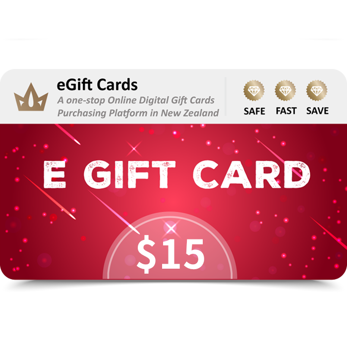 eGift Cards $15 NZD E Gift Card (Email Delivery) 1 eGift Cards $15 NZD E Gift Card (Email Delivery)