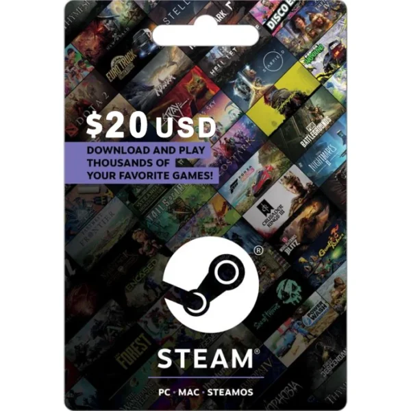 Steam $20 USD Digital Gift Card (Email Delivery)