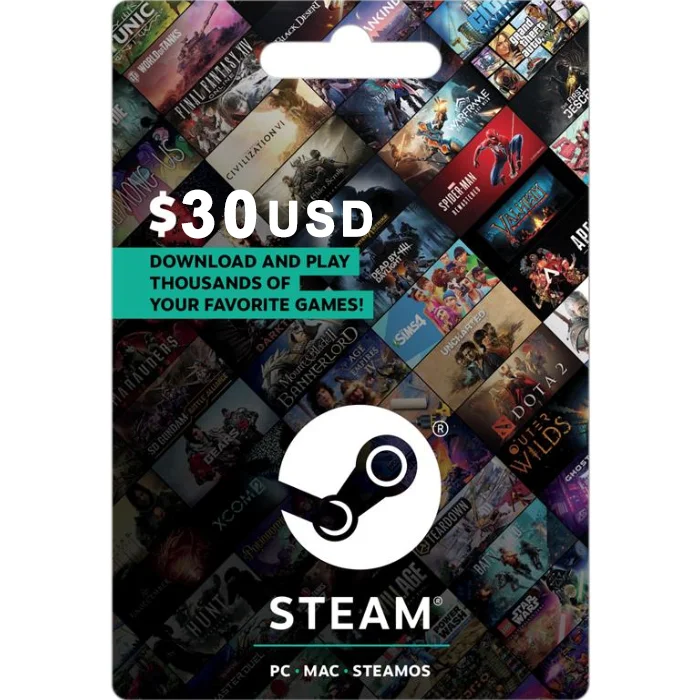 Steam $30 USD Digital Gift Card (Email Delivery) 2 Steam 30 USD Digital Gift Card Email Delivery 2